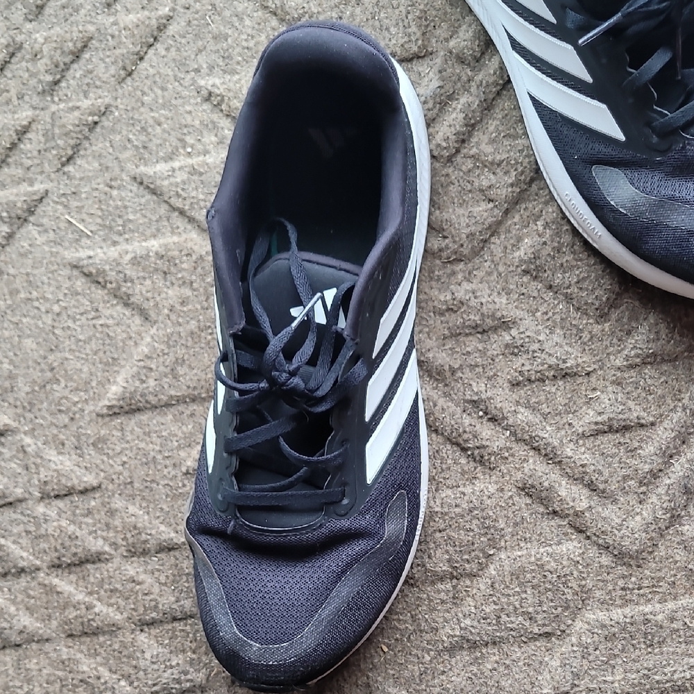 Adidas Men's 12 Runfalcon 5 Wide Cloudfoam Running Shoes Black - Picture 5 of 6